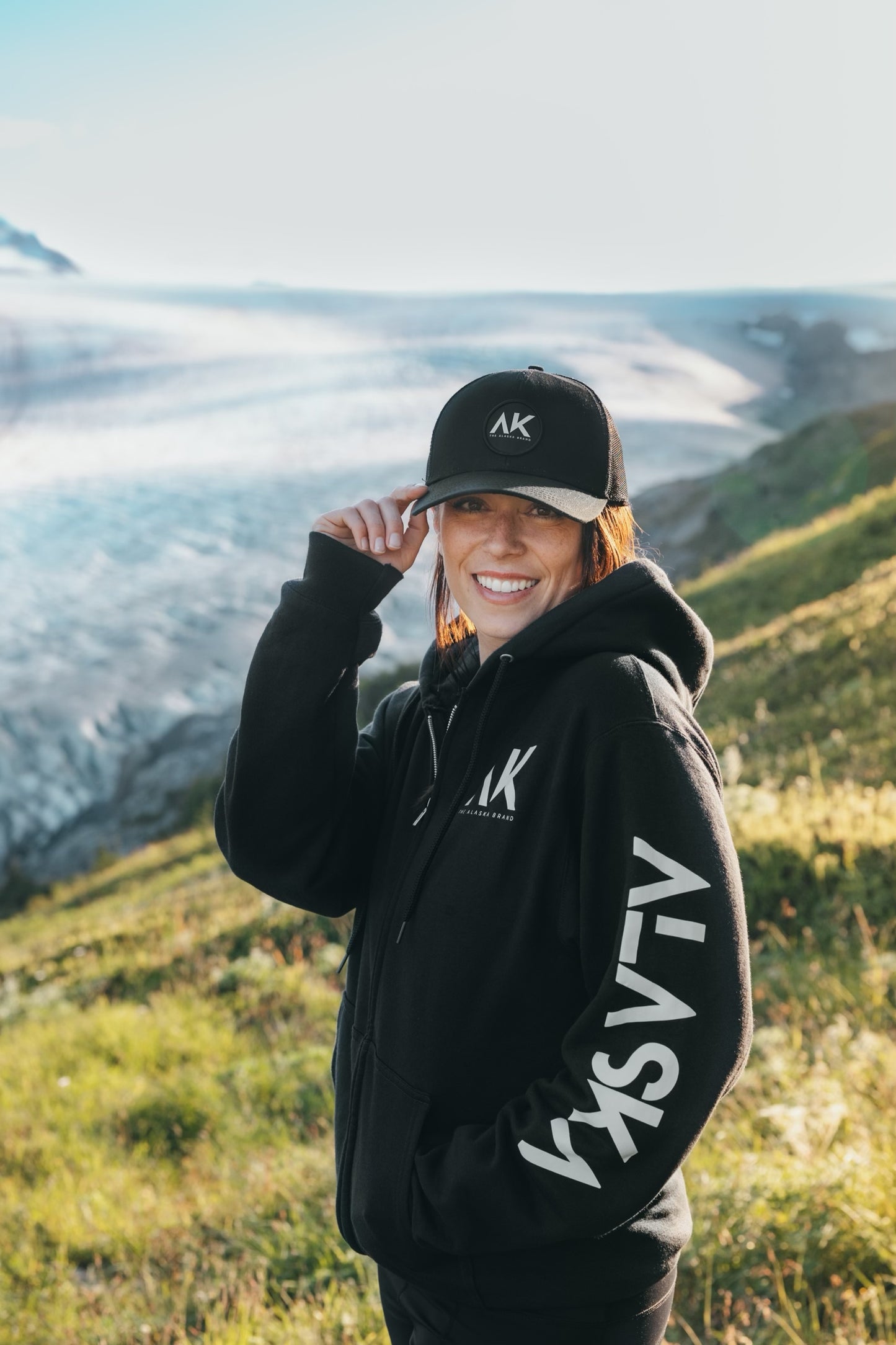 The Alaska Brand Zip-Up Hoodie - Left Sleeve Logo